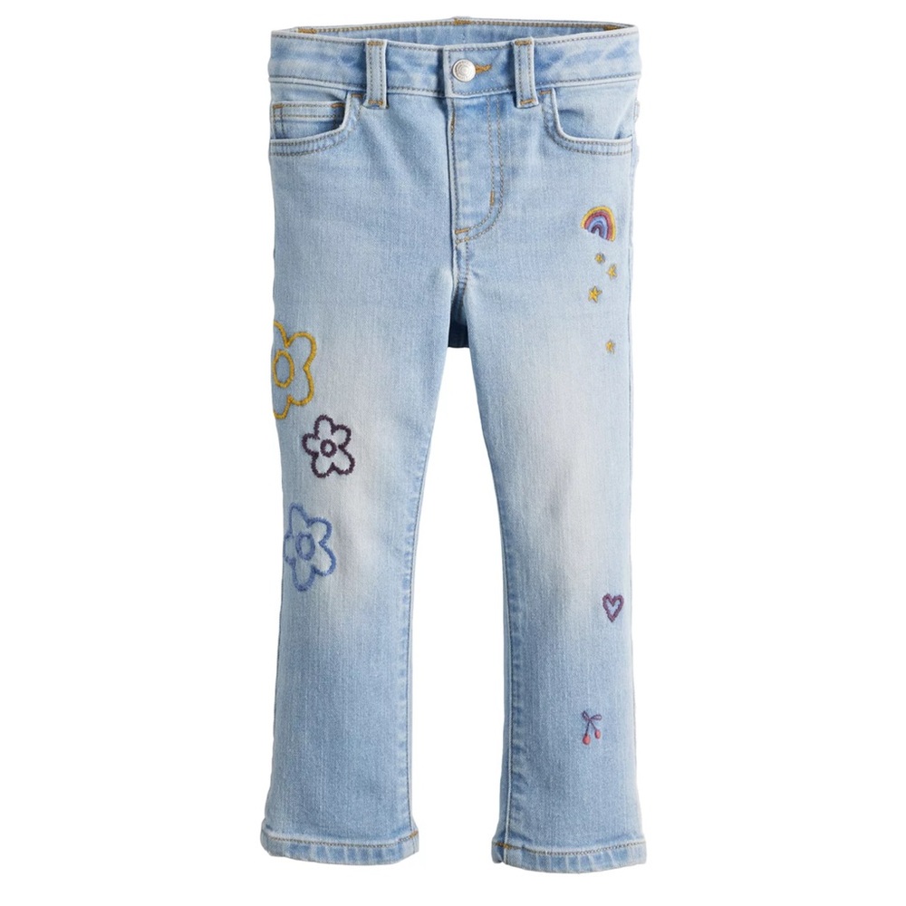 Girls Jumping beans Jeggings size 6x “fun icon embroidery”